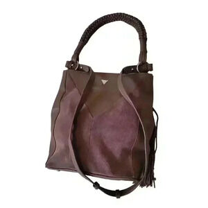 Sam Edelman ~ Monica Brown Leather and Suede Shoulder Bucket Bag